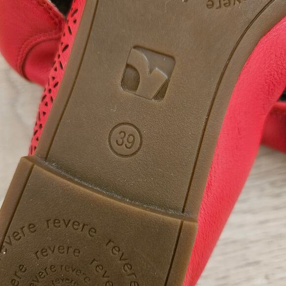 Revere Women's Nairobi Ballet Flats Shoes Crimson Red Lazer Size EUR 39 US 8.5 - Picture 8 of 9